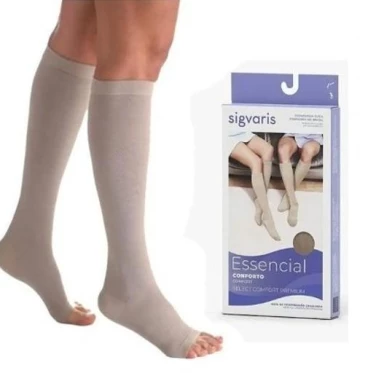 Imagem MEIA SIGVARIS 30-40 mmHg 3/4 ALGODÃO SUPER