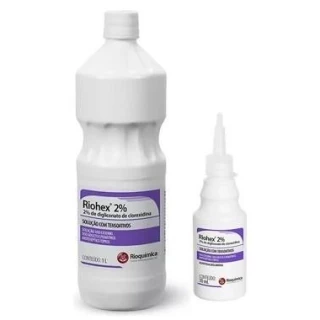 CLOREXIDINA 2% DEGERMANTE 1L e 100ML - RIOQUIMICA