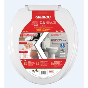 Assento Sanitário  Oval Elevado Soft 7,5cm
